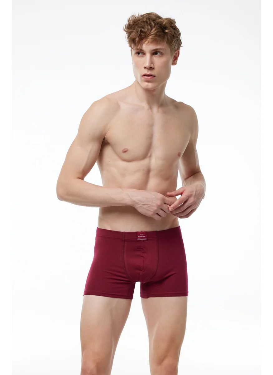 Malabadi Men's Claret Red Blue Green 3 Piece Cotton Elastane Boxer 3M074