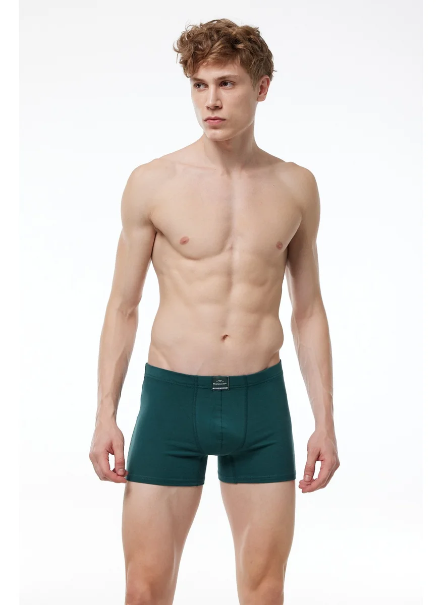 Malabadi Men's Claret Red Blue Green 3 Piece Cotton Elastane Boxer 3M074