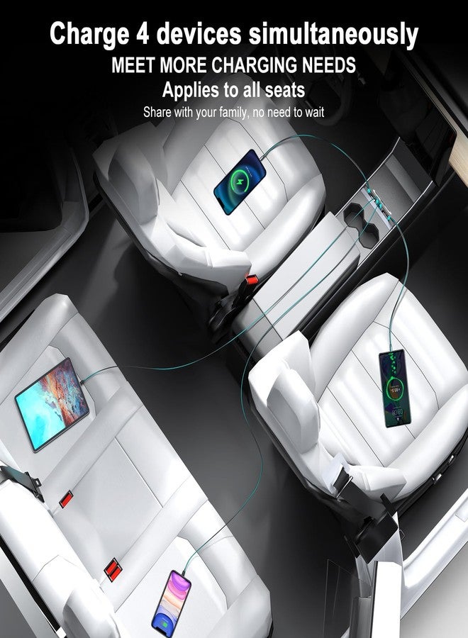 موزع USB للسيارة من تسلا - متعدد المنافذ لسيارات تسلا موديل 3/Y موديلات 2021 و2022 و2023، ملحقات تسلا متعددة الوظائف مع غطاء منزلق مقاوم للغبار وشحن سريع قابل للسحب، محول وحدة التحكم المركزية متوافق تمامًا - Image 2