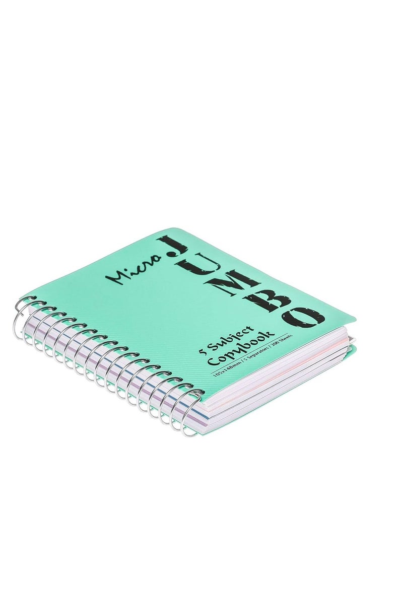 منترا كشكول ميكرو جامبو مسطر من مينترا 5 ماده - 200ورقة، 14.8*10سم، أخضر فاتح