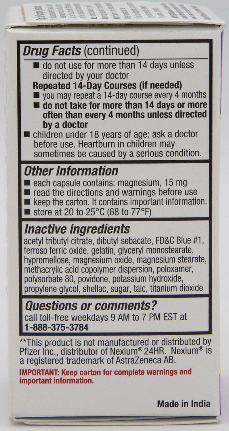 Quality Choice Esomeprazole Magnesium 20 mg Acid Reducer  Heartburn Relief Delayed Release Capsules for 24 Hour All Day and Night Protection 14 Count - Image 5