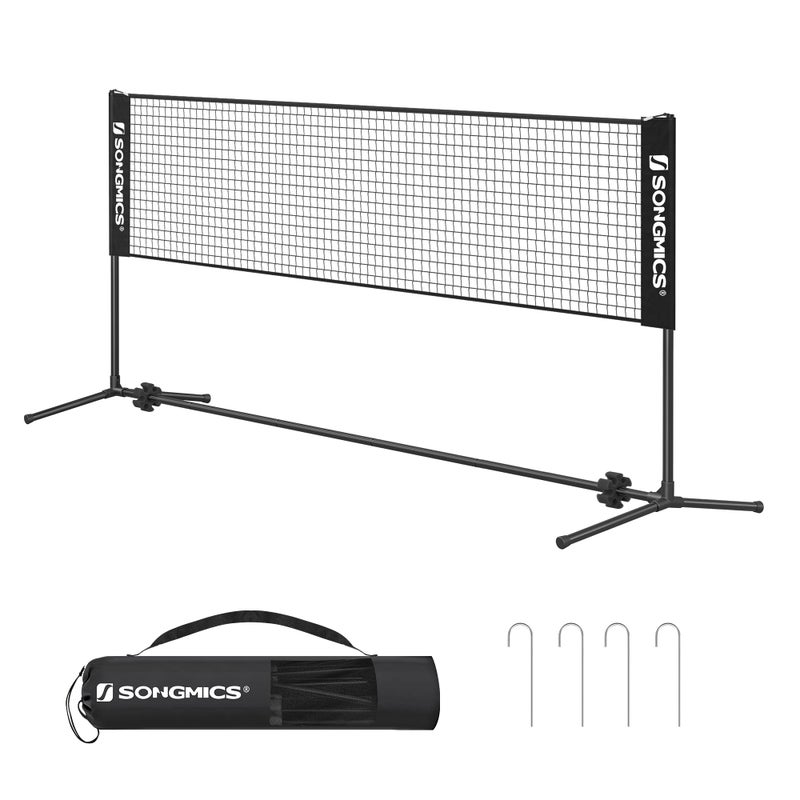 SONGMICS SONGMICS 3m Badminton Net, Volleyball Net with Height Adjustable Poles, Portable Net for Junior Tennis, Beach Volleyball, Pickleball, for Garden Park Outdoors, Black SYQ300HV1 - Image 1
