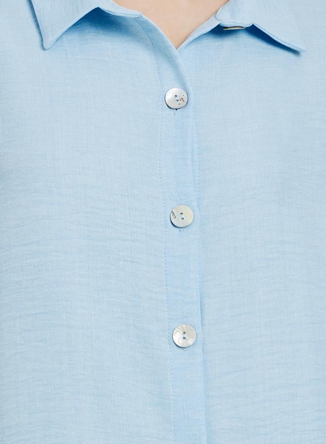 Styli Blue Oversize Button-Down Shirt - Image 5