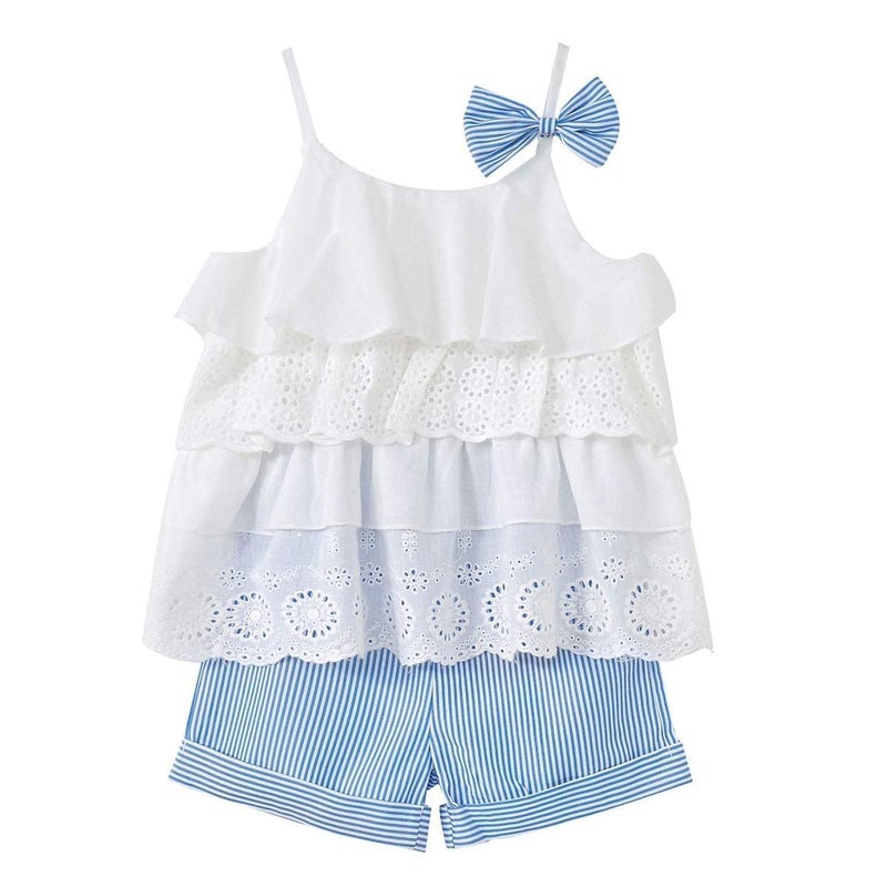 Hipea Hipea Toddler Baby Girls Summer Clothes Outfits Ruffle Camisole Spot Dot Tops and Casual Shorts 2Piece Newborn Girl Clothing Set Cami 34T