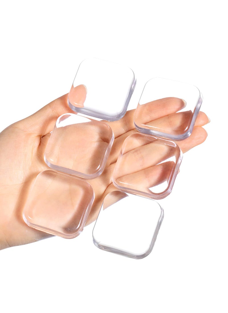 HICOBOS HICOBOS Door Stopper Wall Protector  Wall Shield Bumper Guard from Door KnobsSturdy Self AdhesiveSoft and TransparentWashable Reusable Shock Absorbent Gel for Home Office Thicken Square 6pcs 