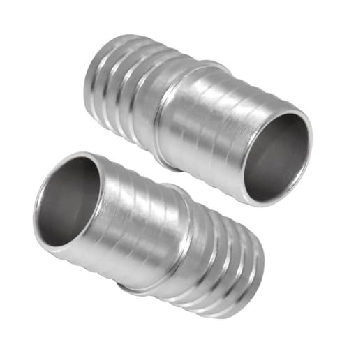 JoyTube 2 Pcs 58 Inch Radiator Hose Barb Adapter Coupler Splice Mend Coolant Intercooler Exchanger Heater Repair Hose Connector Water Fluid Air Aluminum - Image 1