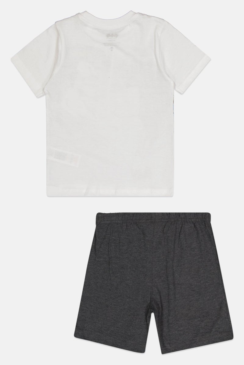 Batman Toddlers Boy 2Pcs Graphic Print T-shirt And Short Sleepwear Set, Multicolor - Image 2