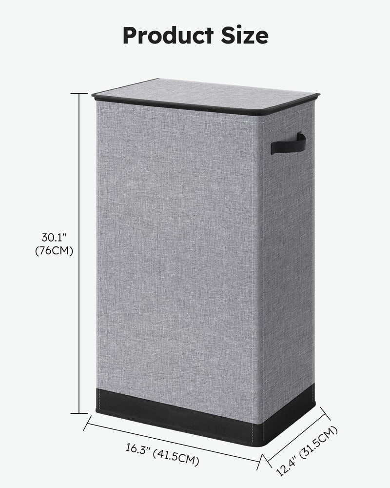 SOLEDI Laundry Hamper with Lid 100L Large & Tall Collapsible Laundry Basket, Clothes Hamper with Bag Removable Easy to Carry, Dirty Hampers for Bedroom, Bathroom, Dorm, College, Grey - Image 5
