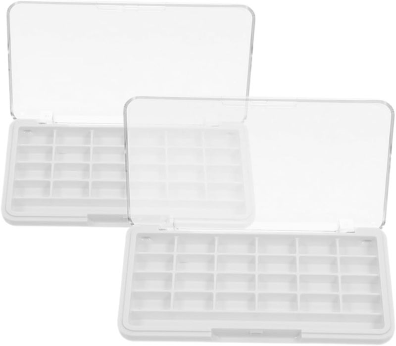 Healeved 2pcs Makeup Organizer Empty Eyeshadow Palette Box for Blush Empty Storage - Image 1