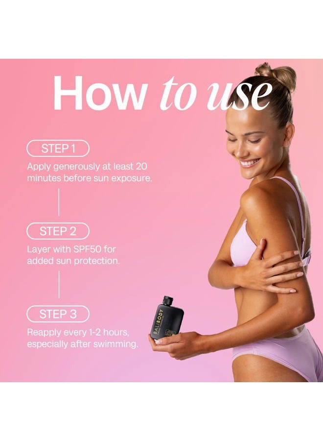 Bali Body Cacao Tanning Oil SPF 15 | For Deep Natural-Looking Sun Tan Glow | Hydrating Sun-Tanning Oil Made from Organic Cacao, Chocolate Tint | Vegan, Cruelty Free, Australian Made (100ml/3.4 fl oz) - Image 4