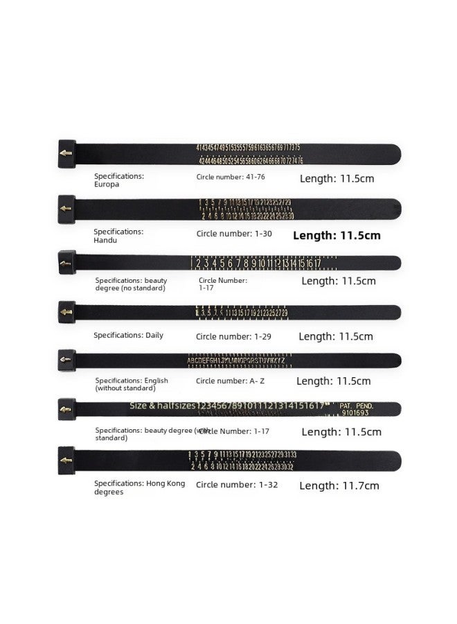 Ring Measuring Belt US, Hong Kong, Japan, And England Finger Circumference Measuring Ruler Ring Soft Ruler Ring Size Screening Products-Model:White English Ring Ruler [with Patent]]  - Image 4