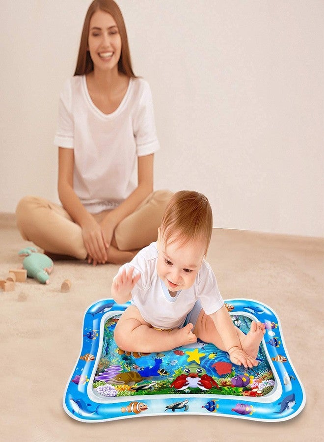 RGkJAS Baby Kids Water Play Mat Toys Inflatable Tummy Time Leakproof Water Play Mat, Fun Activity Play Center Indoor and Outdoor Water Play Mat for Baby (Bed Shape) - Image 2