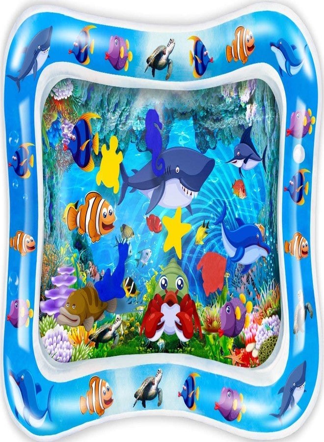 RGkJAS Baby Kids Water Play Mat Toys Inflatable Tummy Time Leakproof Water Play Mat, Fun Activity Play Center Indoor and Outdoor Water Play Mat for Baby (Bed Shape) - Image 1