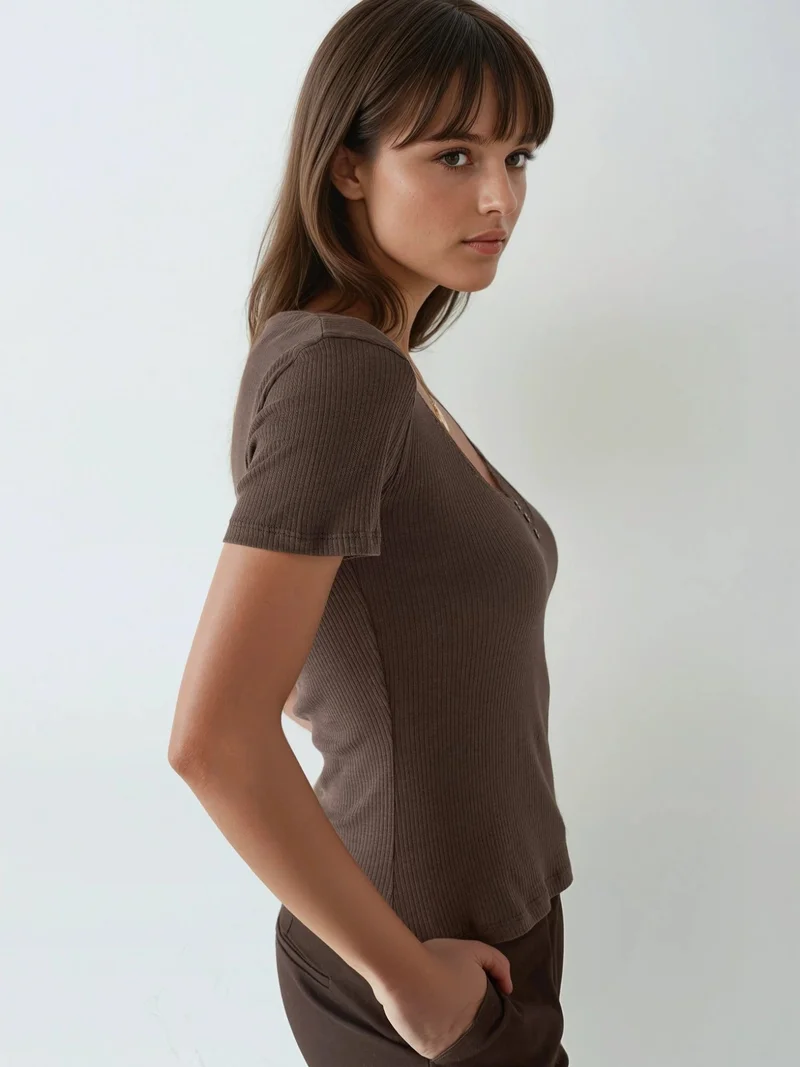 Busem BUSEM V-Neck Blouse with Lace Detail