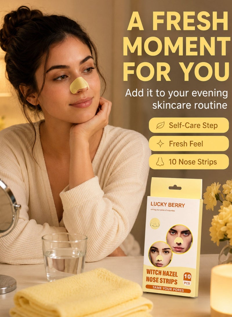 FLYROAD Blackhead Removal Nose Strips (10 strips per pack), Witch Hazel Scented Pore-Minimizing Nose Strips - Image 4