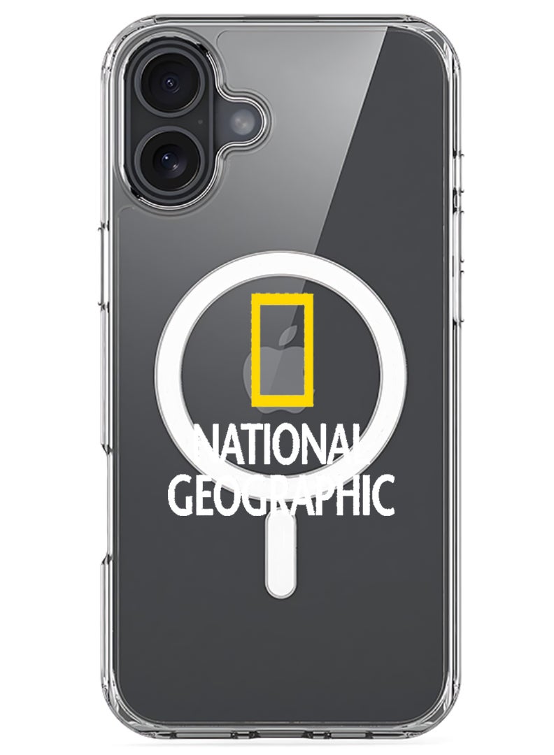 Theodor Magnetic Case for Apple iPhone 17 Compatible with MagSafe Wireless Charging, Shockproof Phone Bumper Cover - National Geography - White - Image 1