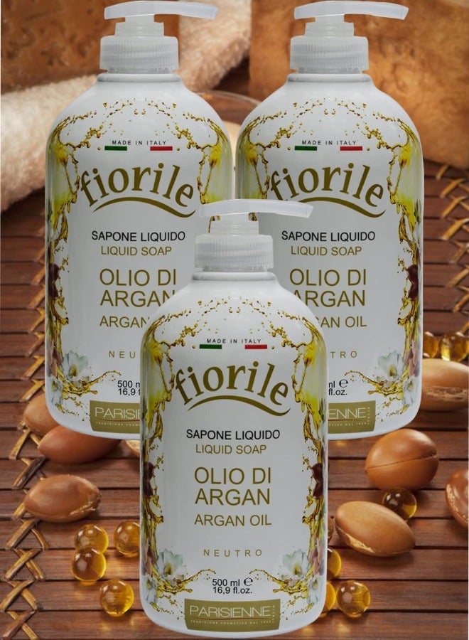 Parisienne 3 Pieces Aragn Oil Liquid Soap 500ml - Image 1