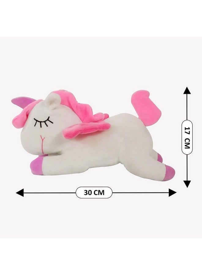 ويبي لعبة ويبي المضحكة المحشوة على شكل وحيد القرن، وردية اللون، 30 سم - Image 2