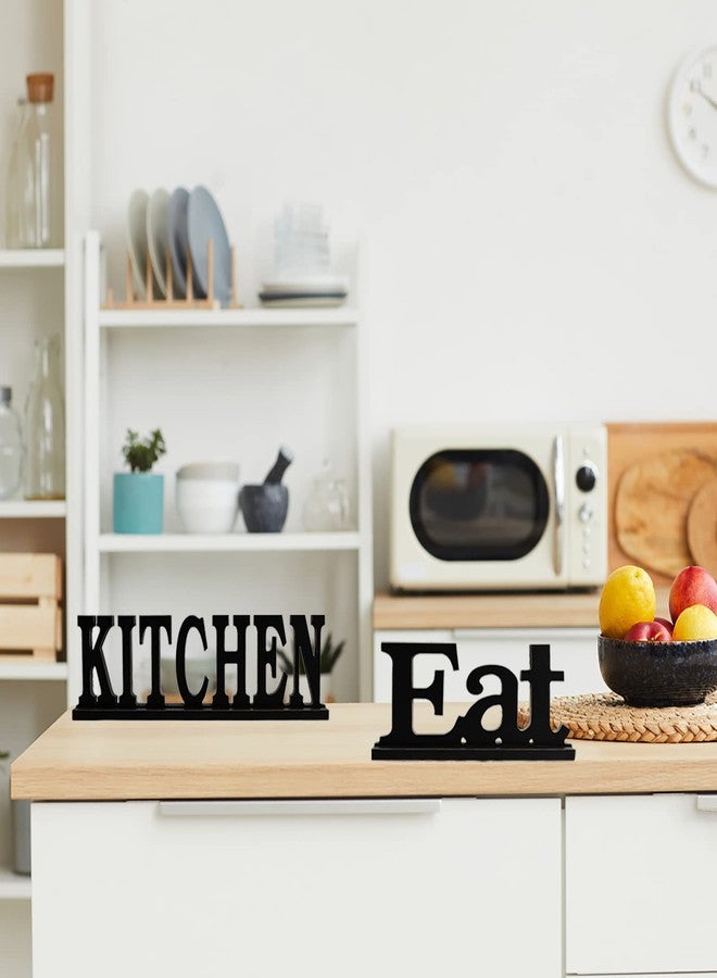 Waroom Home Kitchen Sign for Home Decor, Wooden Kitchen Block Letters Rustic Tabletop Words Decor (Kitchen) - Image 5