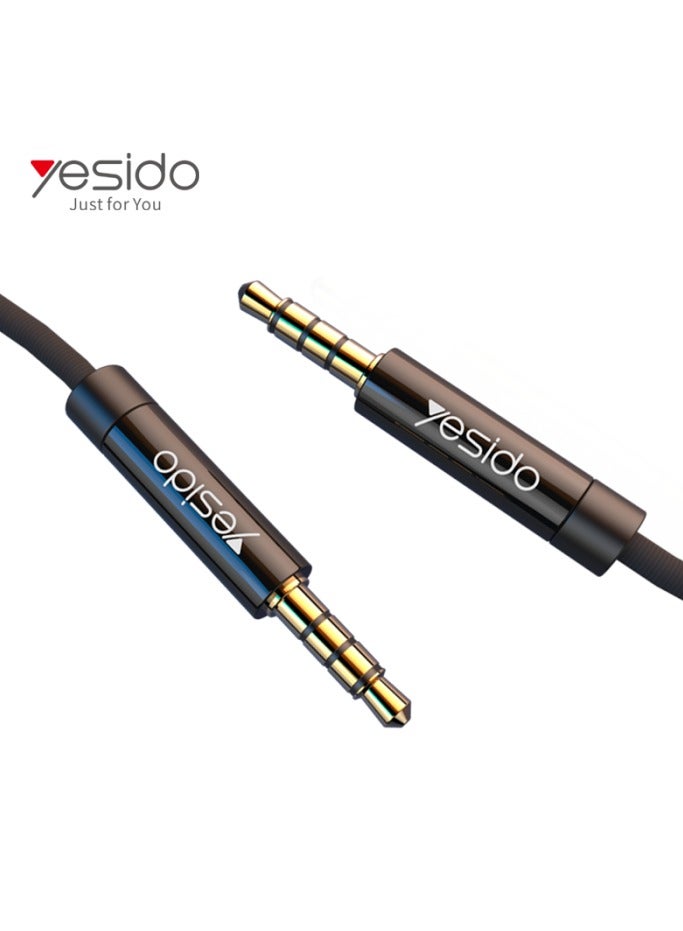 Yesido YAU14 1m Nylon Braided 3.5Mm To 3.5Mm Jack plug Speakers Music Connection Aux Auxiliar Audio Cable - Image 1