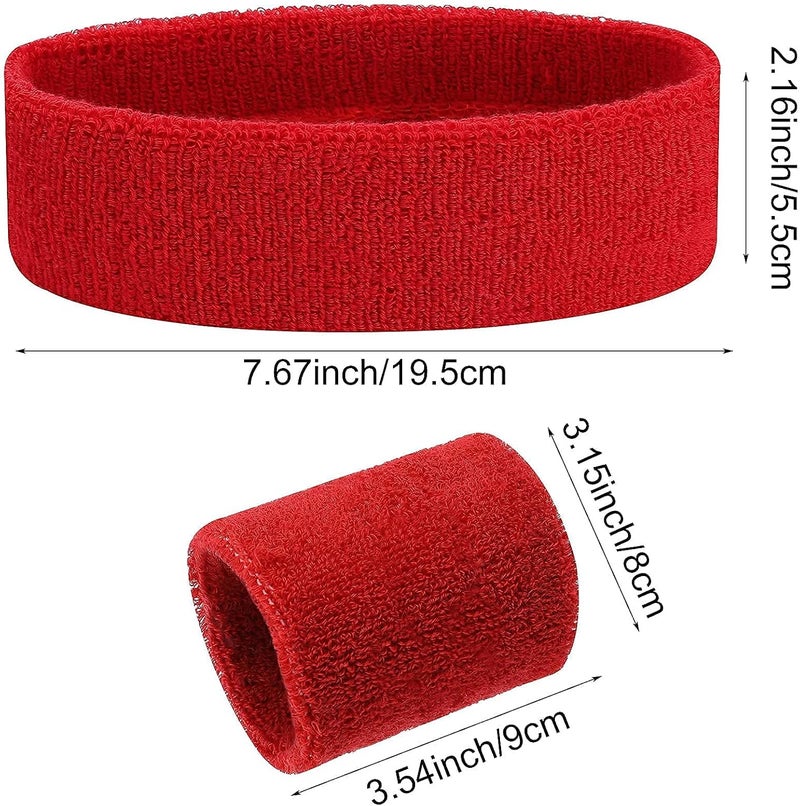 Aster 6pcs Headband Wristband Set, Including 2pcs Sports Headband and 4pcs Wristband Sports Band Colorful Striped Sweatband for Men and Women Basketball Soccer Yoga Badminton Tennis Volleyball Golf - Image 4