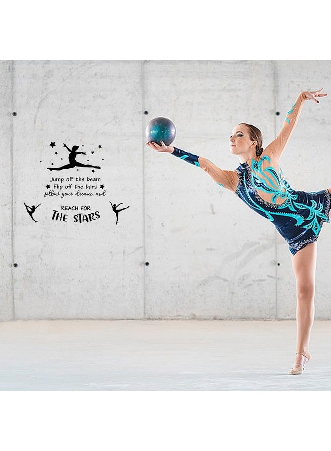 SUPERDANT Gymnastics Quote Wall Stickers Girl's Vinyl Bedroom Wall Decor Motivational Gymnastics Text Follow Your Dreams and Reach for The Stars Gymnast Wallpaper Decal for Girl Bedroom Training Room - Image 3