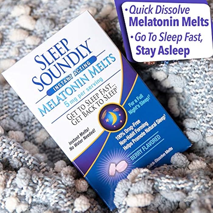 WINDMILL Sleep Soundly Melatonin Melts 5 mg Berry Flavor, Night time Sleeping Aid for Adults, Fast Acting Sleep Formula, 60 Count, White - Image 3