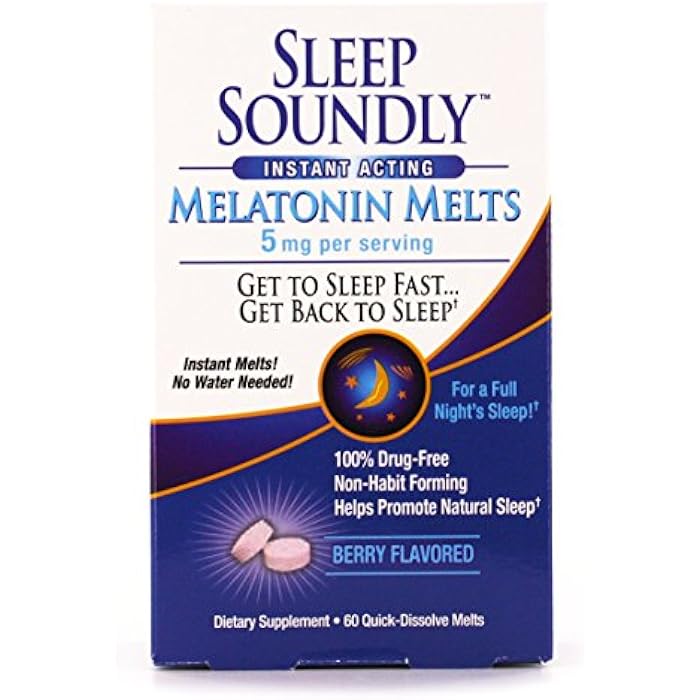 WINDMILL Sleep Soundly Melatonin Melts 5 mg Berry Flavor, Night time Sleeping Aid for Adults, Fast Acting Sleep Formula, 60 Count, White - Image 1