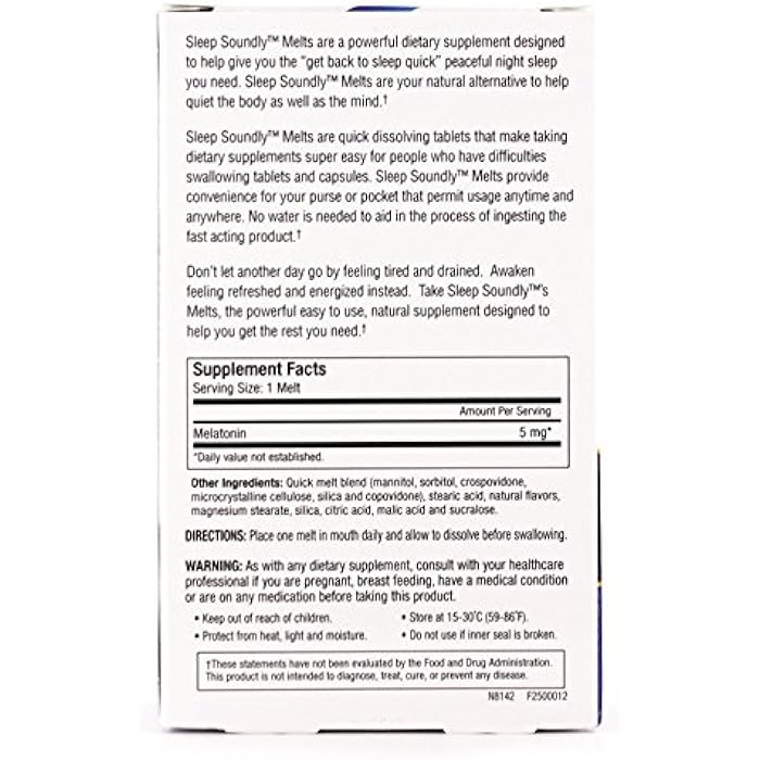 WINDMILL Sleep Soundly Melatonin Melts 5 mg Berry Flavor, Night time Sleeping Aid for Adults, Fast Acting Sleep Formula, 60 Count, White - Image 2