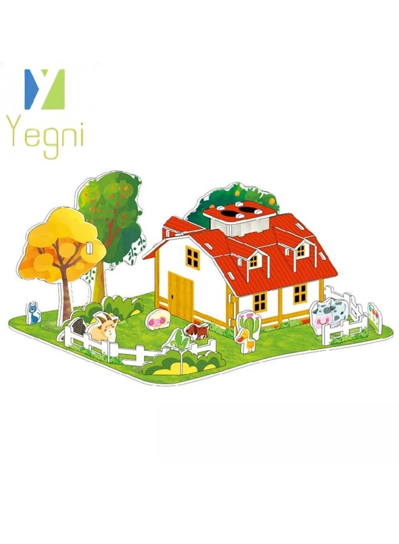 Yegni 4Pcs Children's Parent-child Toy Building House Handmade Educational 3D Puzzle Paper Model Gift Assembly Interactive Parent-child Toy - Image 4