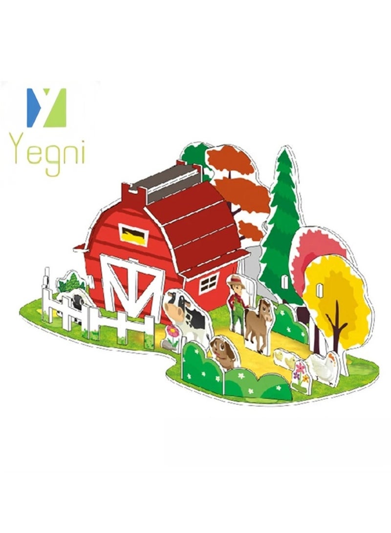 Yegni 4Pcs Children's Parent-child Toy Building House Handmade Educational 3D Puzzle Paper Model Gift Assembly Interactive Parent-child Toy - Image 5
