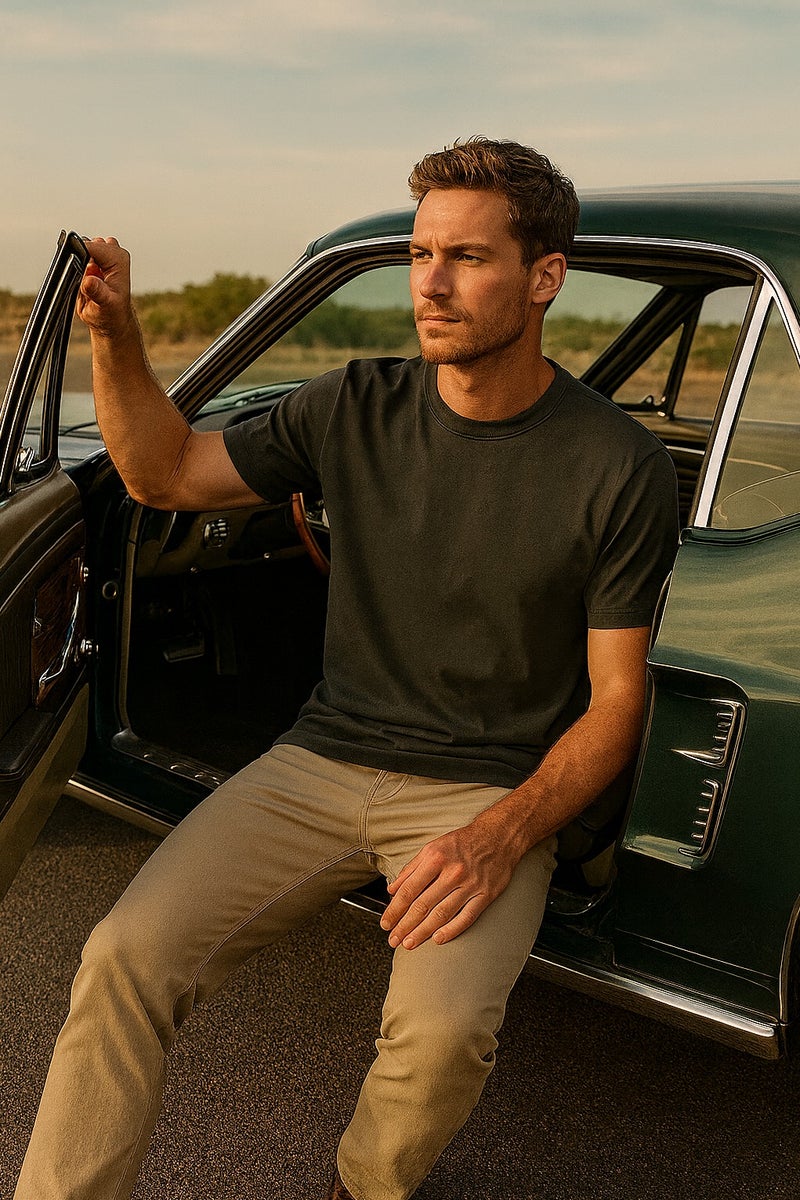 Bambelle Essential Smoke Black T-Shirt for Men – Premium Pima Cotton Comfort - Image 1
