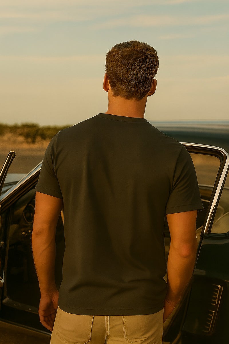Bambelle Essential Smoke Black T-Shirt for Men – Premium Pima Cotton Comfort - Image 2