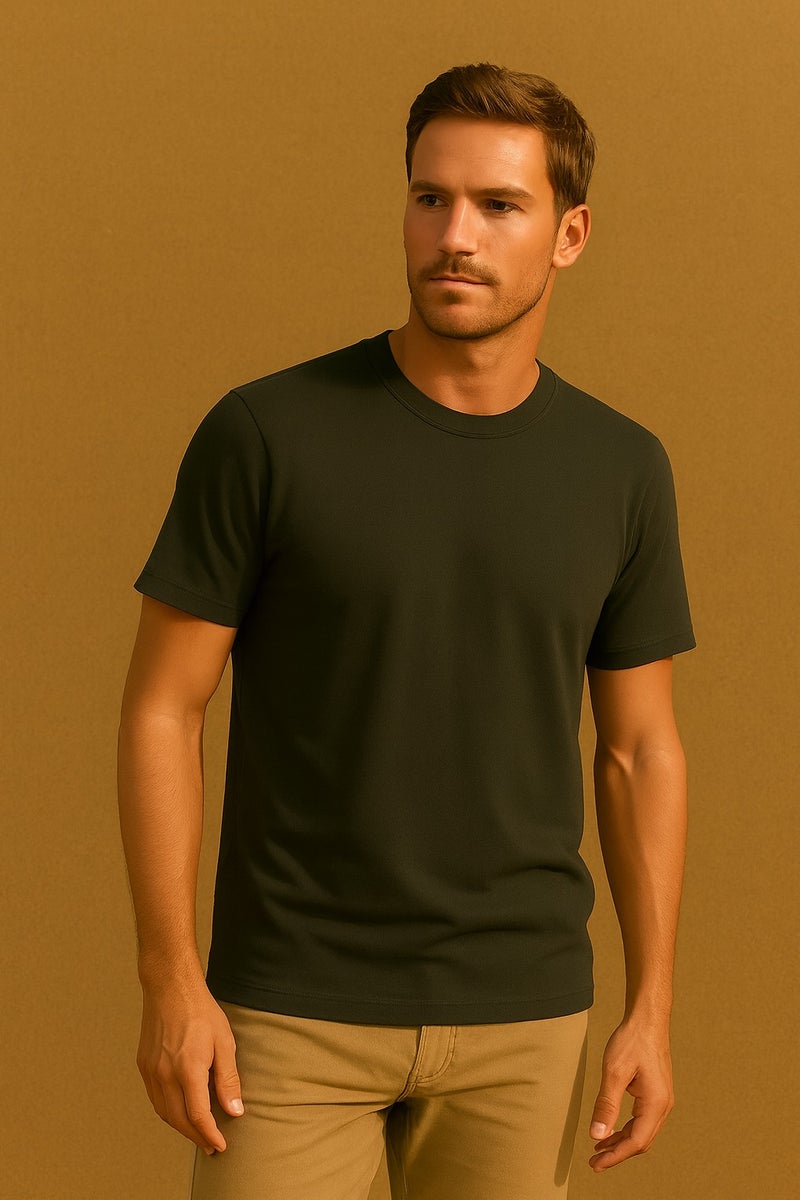 Bambelle Essential Smoke Black T-Shirt for Men – Premium Pima Cotton Comfort - Image 4