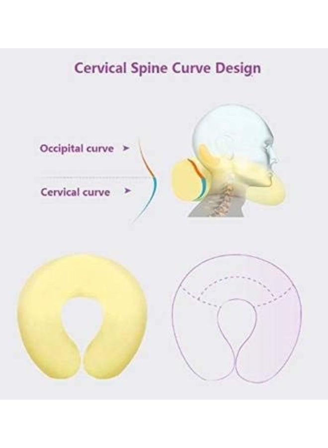 مخدة رقبة للسفر للجنسين - شكل U بخامة مايكروفايبر ناعمة متعددة الاستخدامات - رمادي - Image 3