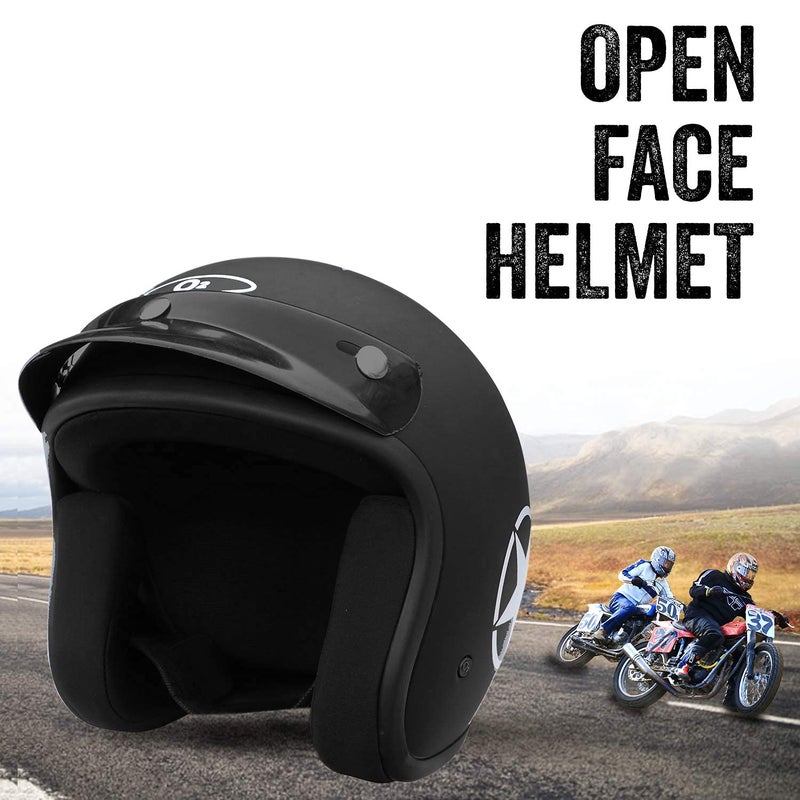 O2+ O2 STAR PEARL Open Face ABS Helmet with Quick-Release Adjustable Strap, Sturdy Head Protector, Safety Helmet for Bike (Medium Size, Black) - Image 2