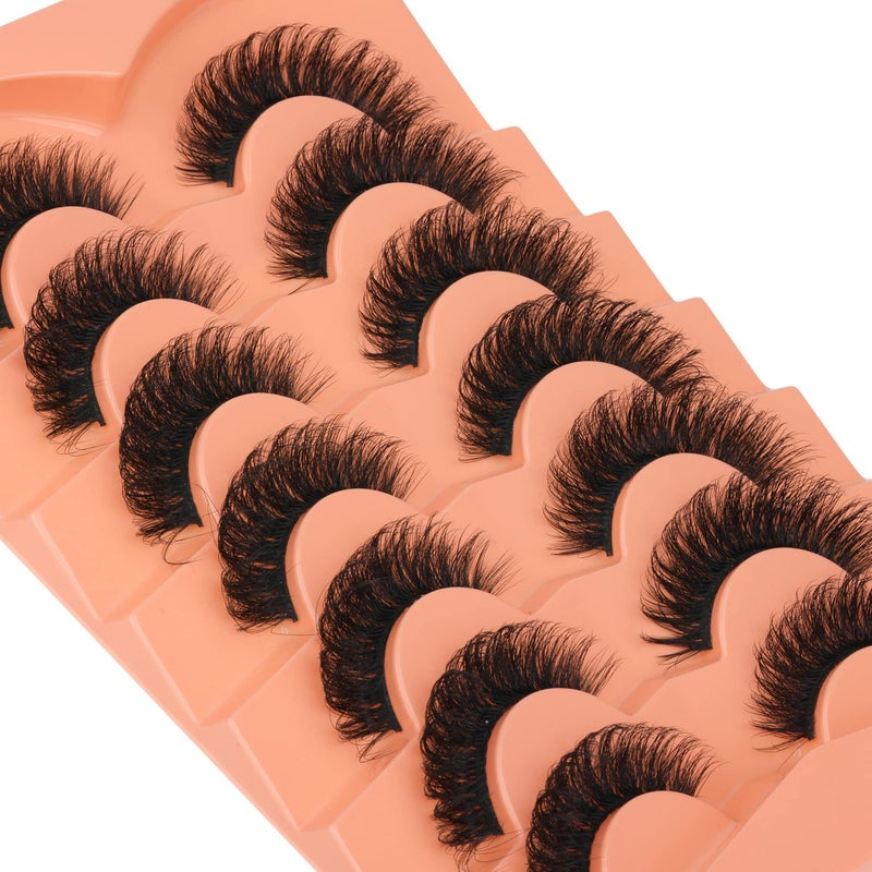 JIMIRE Mink Lashes Natural Fluffy False Eyelashes Volume Wispy 15MM Thick Fake Lashes Look Like Eyelash Extensions PestaÃ±as 7 Pairs Pack - Image 3