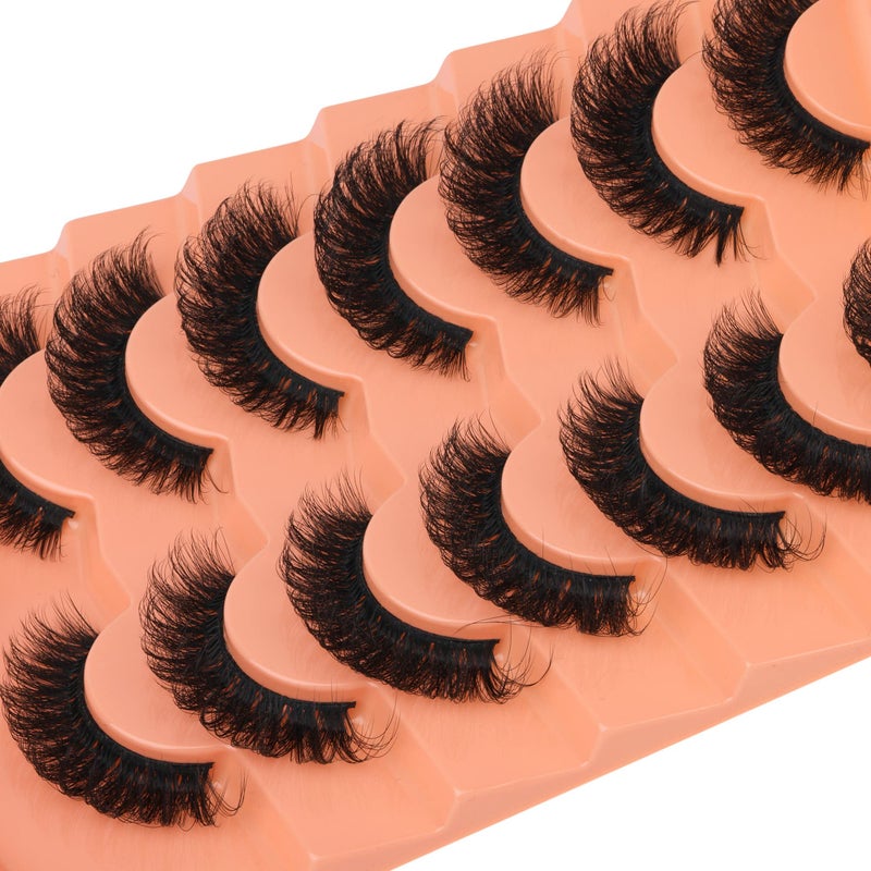 JIMIRE Mink Lashes Natural Fluffy False Eyelashes Volume Wispy 15MM Thick Fake Lashes Look Like Eyelash Extensions PestaÃ±as 7 Pairs Pack - Image 4
