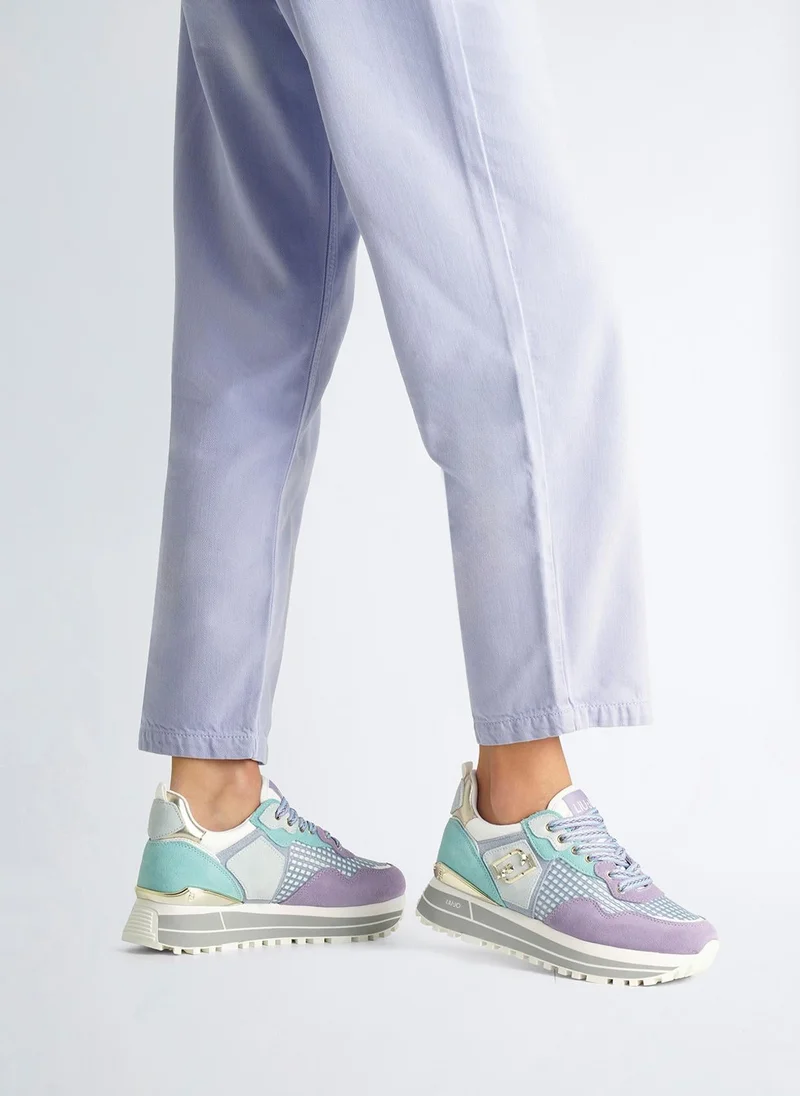 ليو جو أحذية رياضية بكعب منصة من الشمواه والشبك