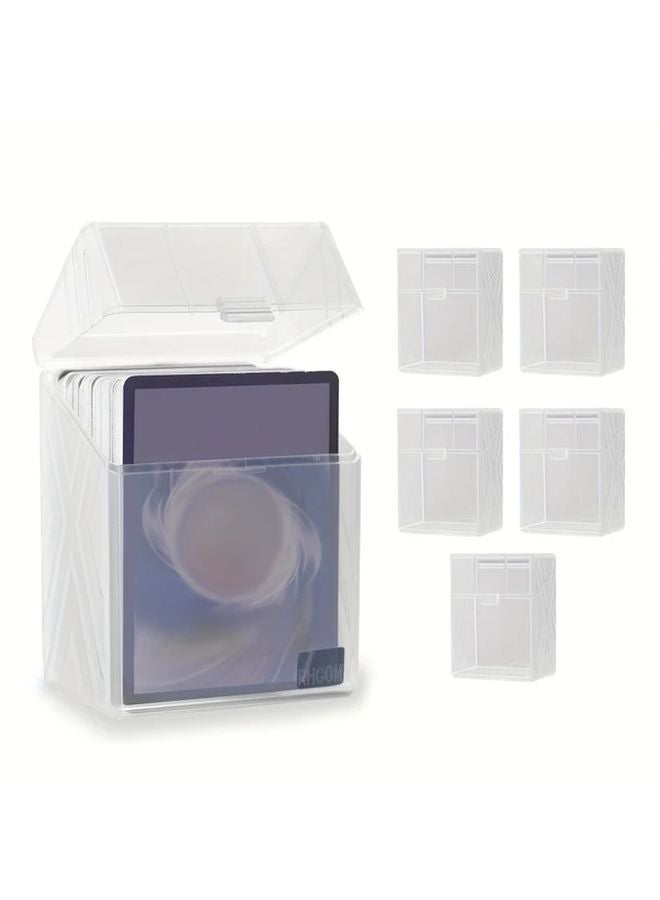 Mixed Color 6 Pack Clear Plastic Card Storage Boxes Organizer For MTG Sports Cards - Image 2