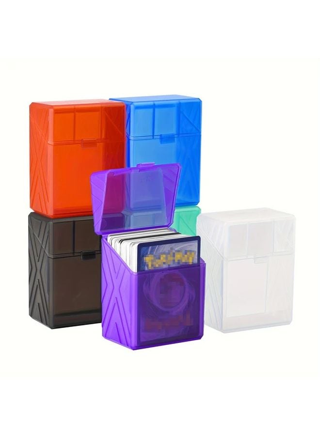 Mixed Color 6 Pack Clear Plastic Card Storage Boxes Organizer For MTG Sports Cards - Image 1