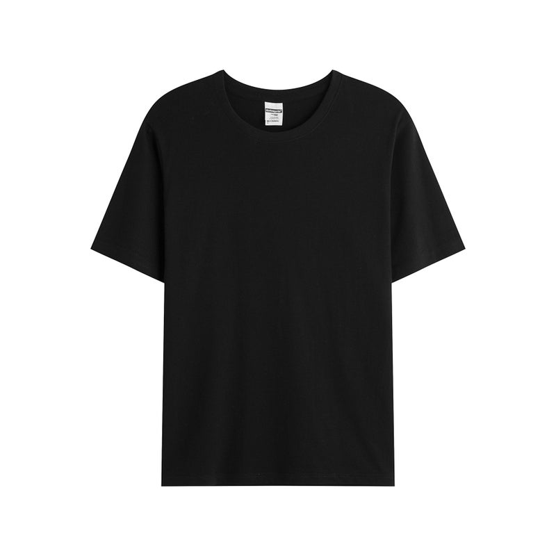 200 grams of pure cotton combed siro spinning advertising cultural shirt diy blank base shirt short sleeve t-shirt custom logo Black 