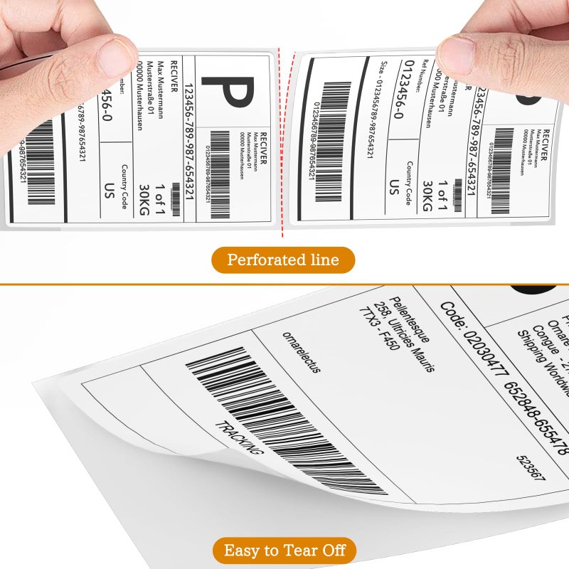 SJPACK 4 x 6 Fanfold Thermal Shipping Labels, 100 Labels Thermal Shipping Labels for FedEx Shipping Label, Compatible with JADENS,iDPRT, Munbyn Printers. - Image 5