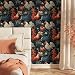 MuralPeel Cream Red Rooster Floral Dark Black Navy Peel and Stick Wallpaper Easy Peel Off Self Adhesive Removable Stick on Wall Paper for Kitchen Renter Friendly - Image 2