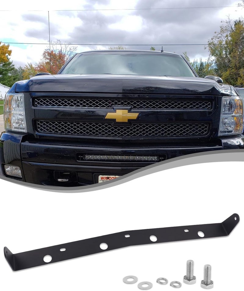 ADTOPI Lower Bumper Insert Light Bar Mount Bracket for 22 Inch LED Light Bar - Compatible with 2007-2013 Chevy Silverado 1500 & 2007-2010 Silverado 2500 - Image 1
