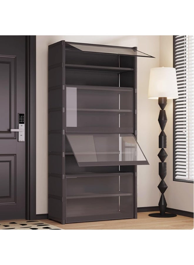 XiuWoo Shoes Cabinet 7 Tier Shoes Organizer,Shoes Storage,Vertical Shoes Rack For Small Spaces, Tall Narrow Shoes Cabinet Organizer For Closet Entryway,free Stacking Diy, Free Design To Save Space Shoe Shelf 64*30*105cm - Image 4