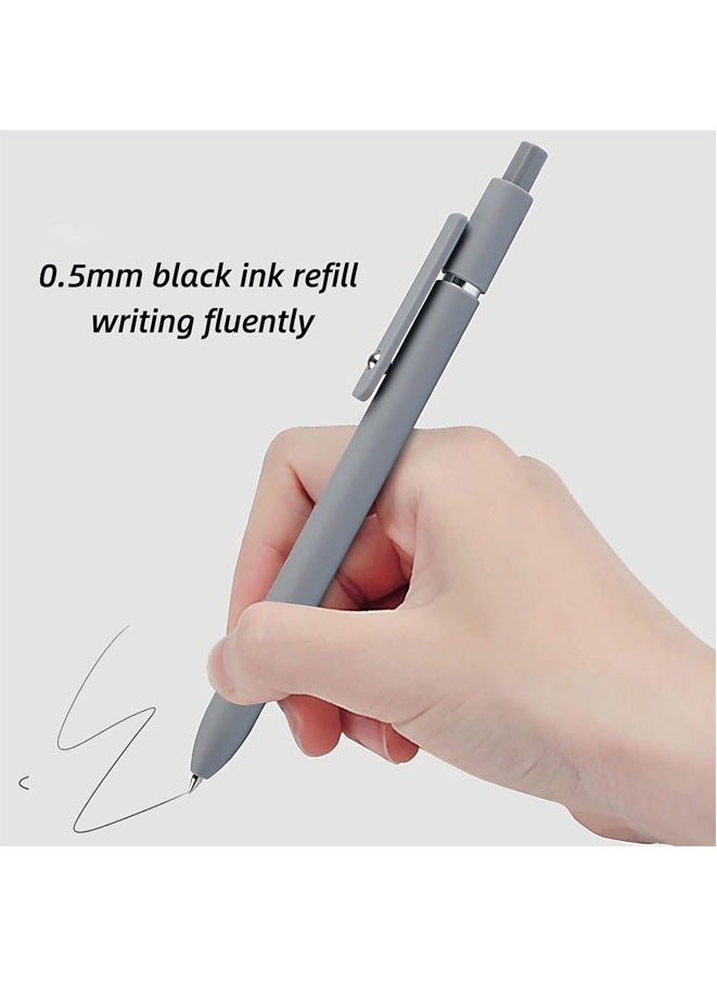 Muyixin 5 Packs Cute Gel Pens, Retractable Quick Dry Gel Ink Pen, Fine Point 0.5mm Black Ink Rolling Ball Gel Pens, Smooth Writing Aesthetic Pens For Home School Office Supplies - Morandi Color  - Image 5