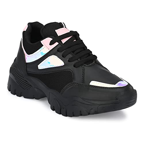 Amico Comfotable Lightweight Casual Sneaker for Women/Girls Black, 7 UK - Image 3