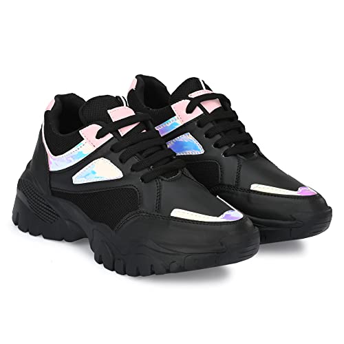 Amico Comfotable Lightweight Casual Sneaker for Women/Girls Black, 7 UK - Image 4