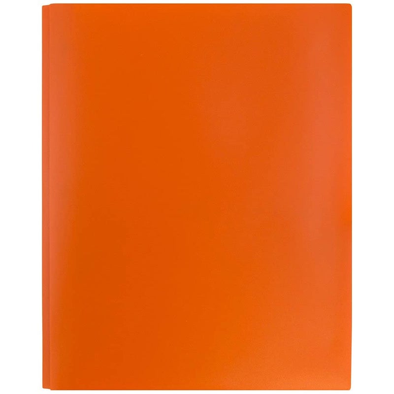 JAM PAPER Plastic Color POP Folders - 2 Pocket Durable Folders with Metal Prongs Fastener Clasps - Orange - 6/Pack - Image 5
